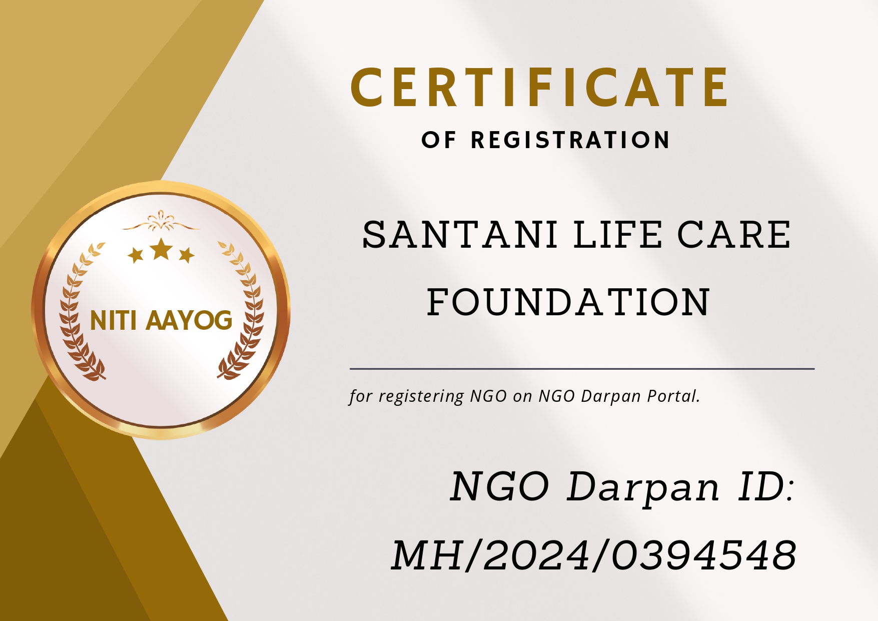 NGO Darpan Certificate